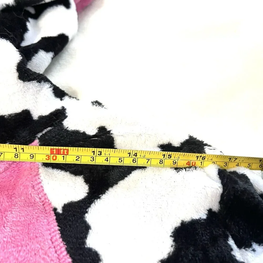 Hooded Cow Costume/Pajamas 1pc Zip Up Suit With Hood Size L